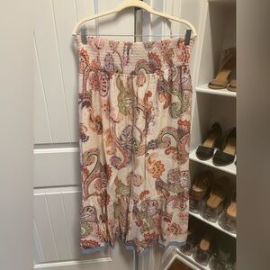 Smocked waist maxi skirt with pockets